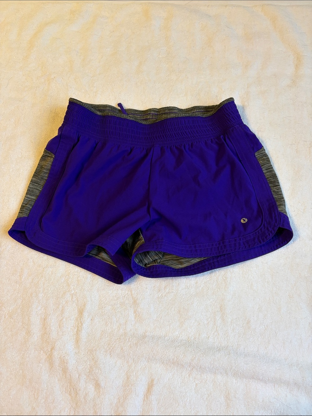 Xersion Purple Athletic Shorts with Gray Trim